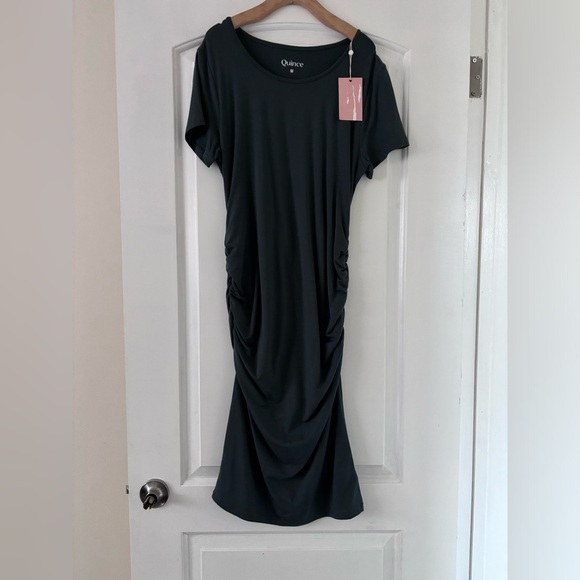 NWOT  Quince Jersey Maternity Ruched Dress - Picture 4 of 8
